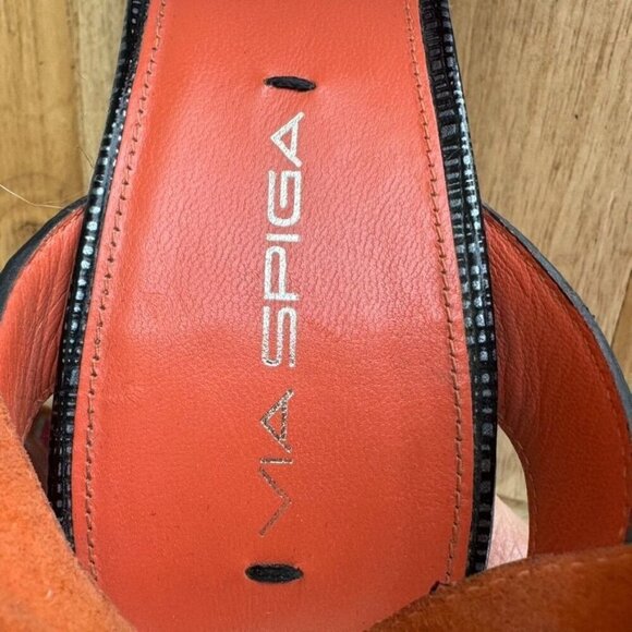 Y2K Via Spiga Karla Gray Textured Leather Strap Platform Espadrille Wedge Sandal - Picture 17 of 17